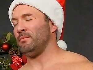 Hot gay scene Patrick Kennedy catches hunky muscle boy Santa