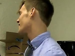 Hot gay sex Joey Perelli is left in charge of the office and his